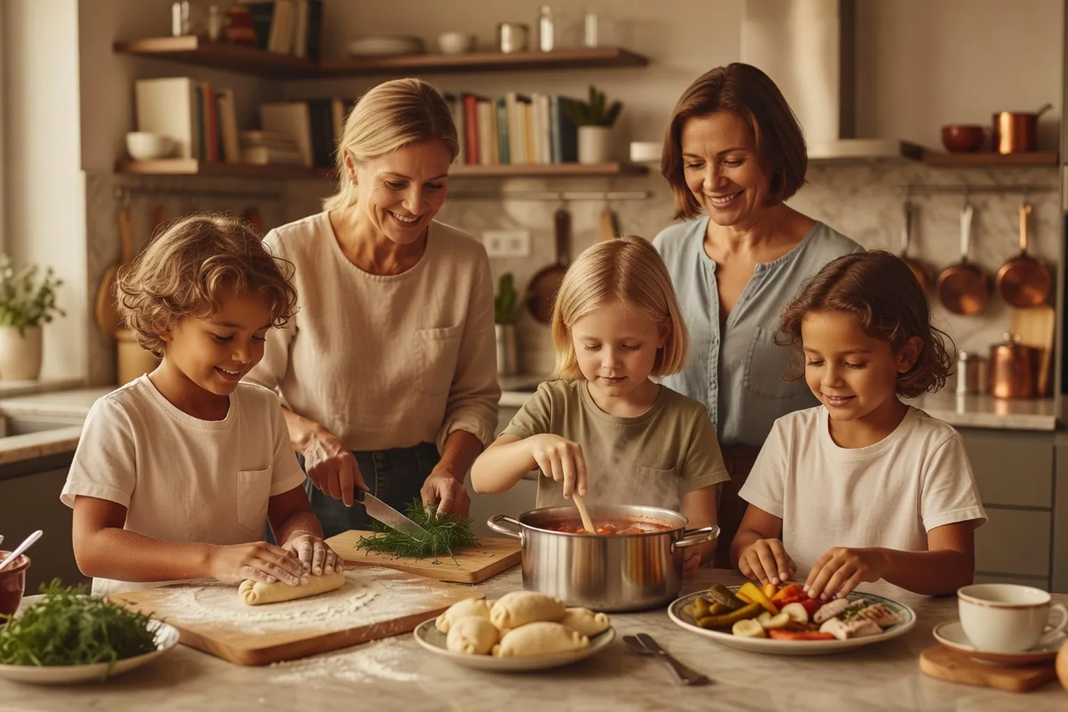 Bibliotheque familiale avec livres russes pour enfants et albums