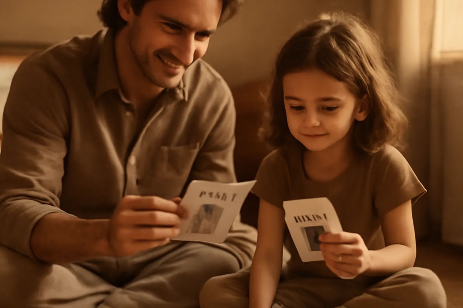 Mère et enfant lisant un livre en russe a la maison